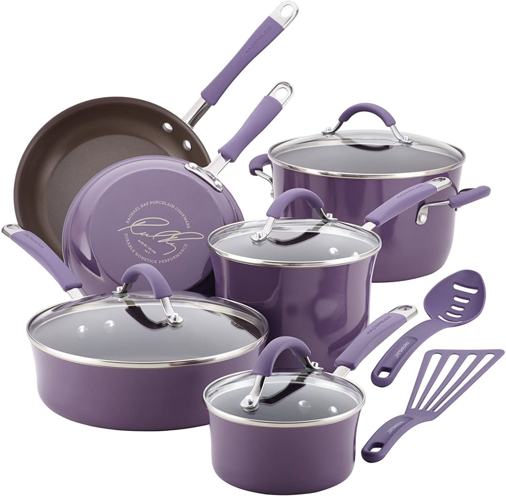 Rachael Ray Cucina Non-stick 12-Piece Lavender Cookware Set