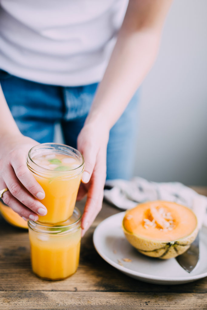 Cantaloupe & orange juice with sea buckthorn and a hint of lime