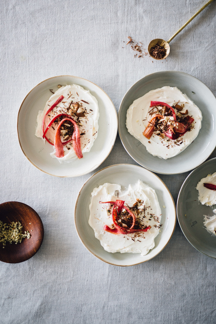 Labneh With Honey Roasted Rhubarb
