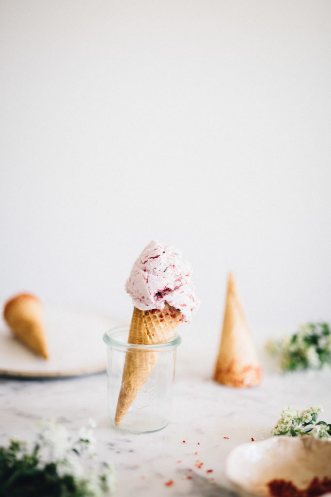 Raspberry-White chocolate Ice Cream